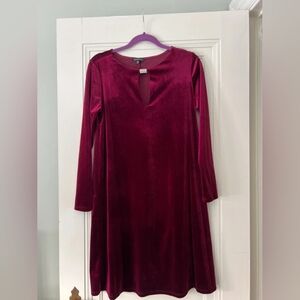 Women's Long Sleeve Velvet Dress